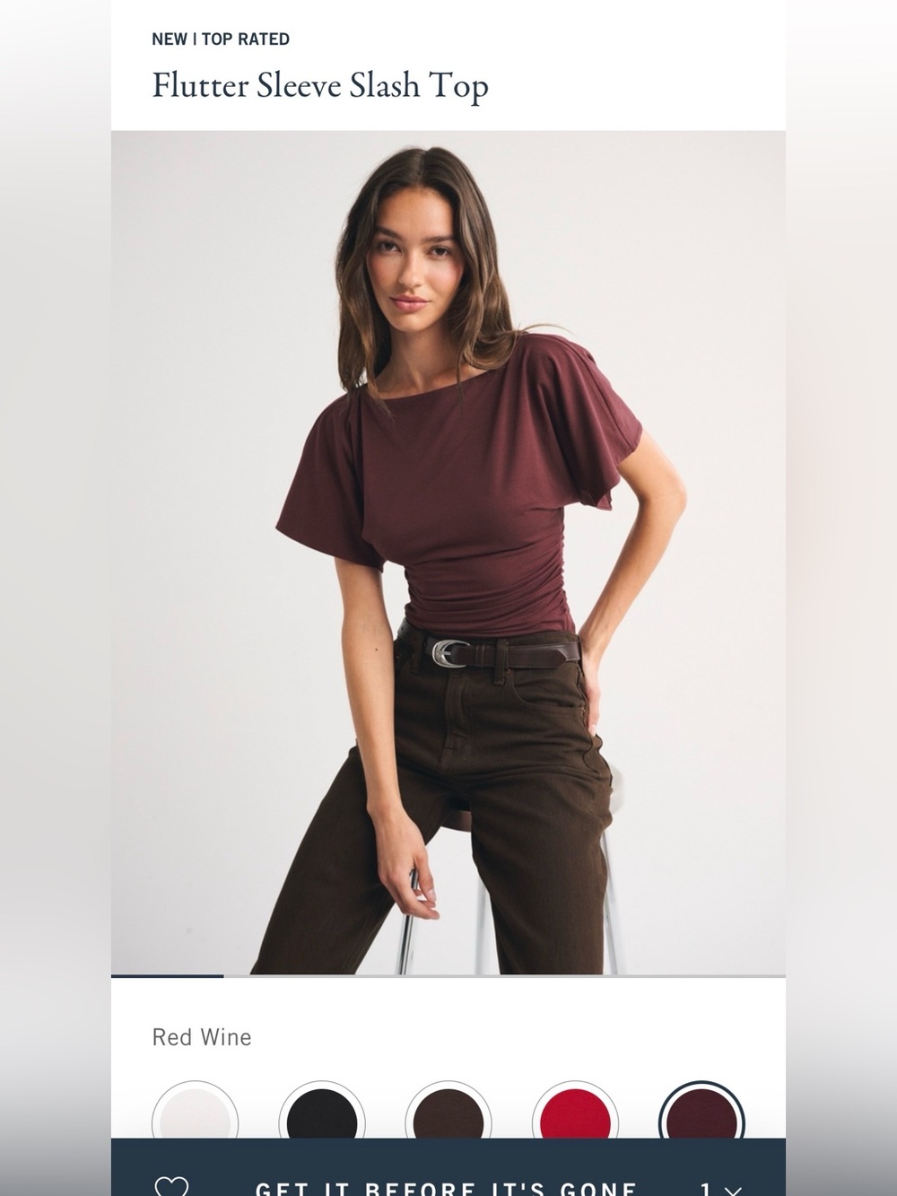 Abercrombie ruched top in green